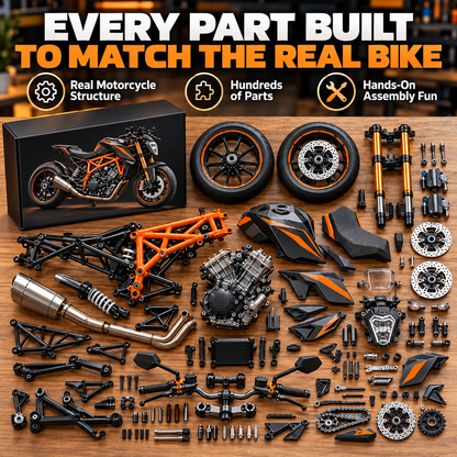 🔥 Limited-Time 49% OFF🏁 1:6 Scale Motorcycle Assembly Kit – Realistic Mini Bike with Fuel Engine