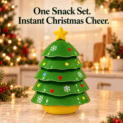 Christmas Tree Stackable Bowl Set | Holiday Snack Server