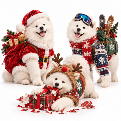 🎄 24-Day Samoyed Christmas Advent Calendar – Festive Dog Collectibles & Daily Holiday Surprises