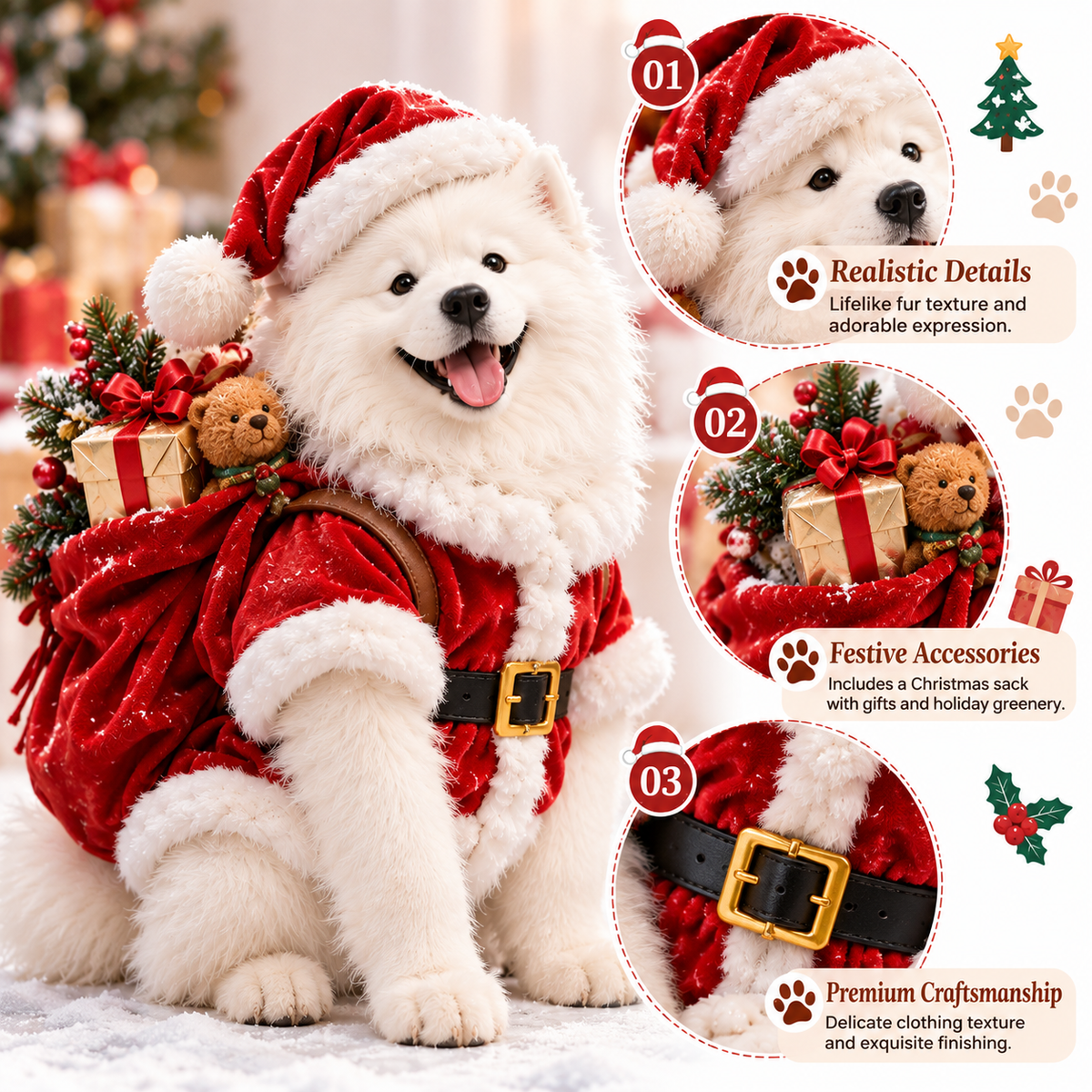🎄 24-Day Samoyed Christmas Advent Calendar – Festive Dog Collectibles & Daily Holiday Surprises