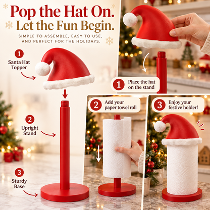 🎅 Santa Hat Paper Towel Holder