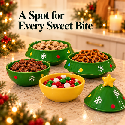 Christmas Tree Stackable Bowl Set | Holiday Snack Server