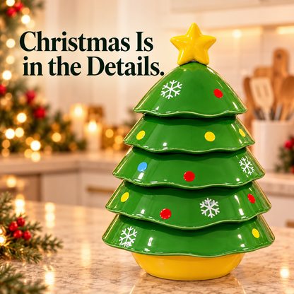 Christmas Tree Stackable Bowl Set | Holiday Snack Server