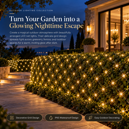 Outdoor Solar Power LED Net Lights – IP65 Waterproof Garden Lights for Magical Outdoor Décor