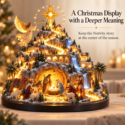 🌲⛪Lighted Nativity Scene Christmas Village – Bethlehem Manger Display