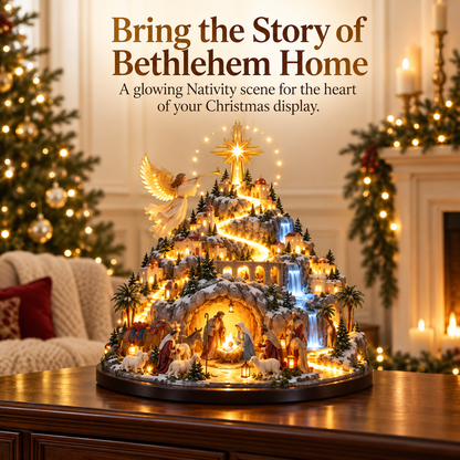 🌲⛪Lighted Nativity Scene Christmas Village – Bethlehem Manger Display