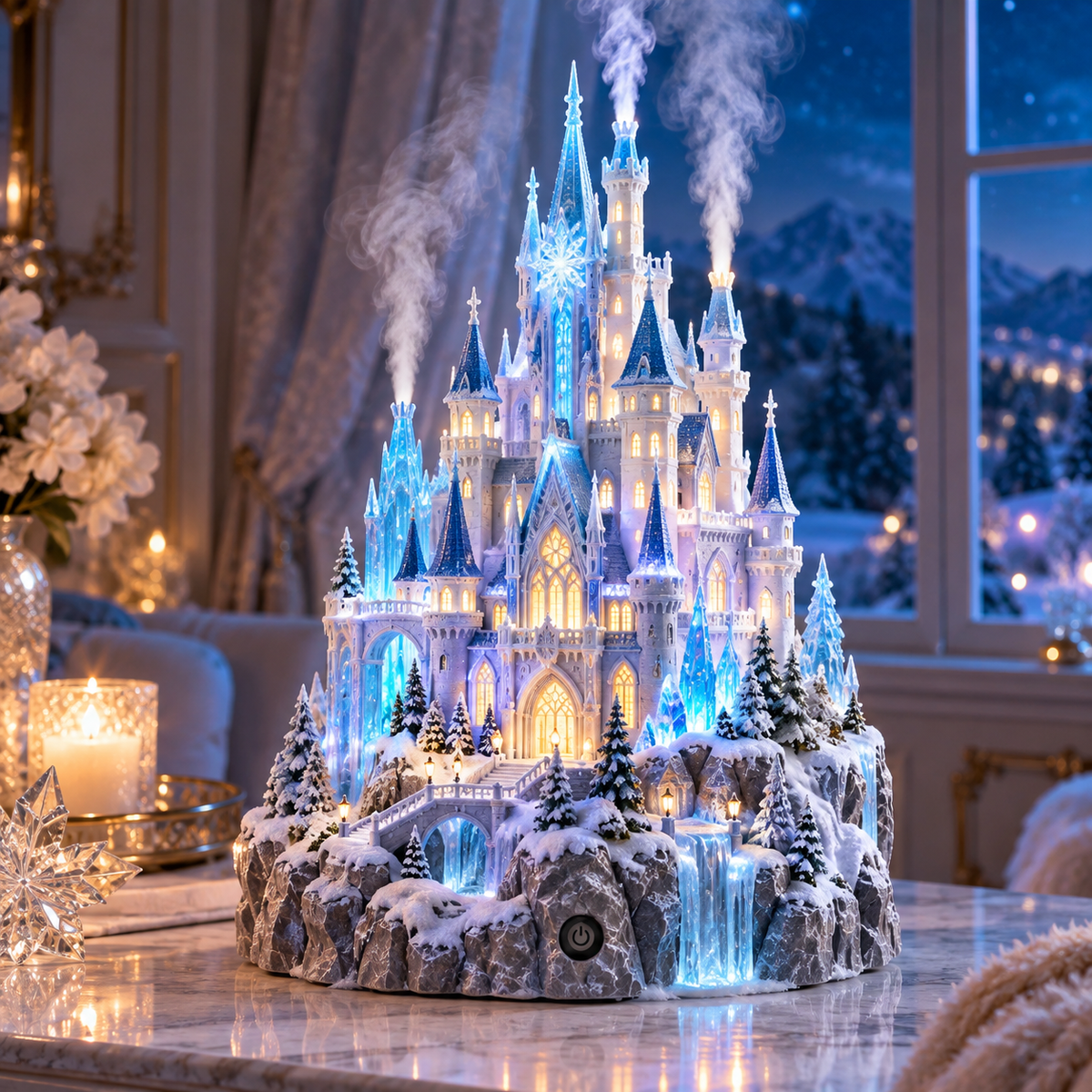 🏰 Fairytale Castle Humidifier – Glowing Mist Fantasy Decor ✨