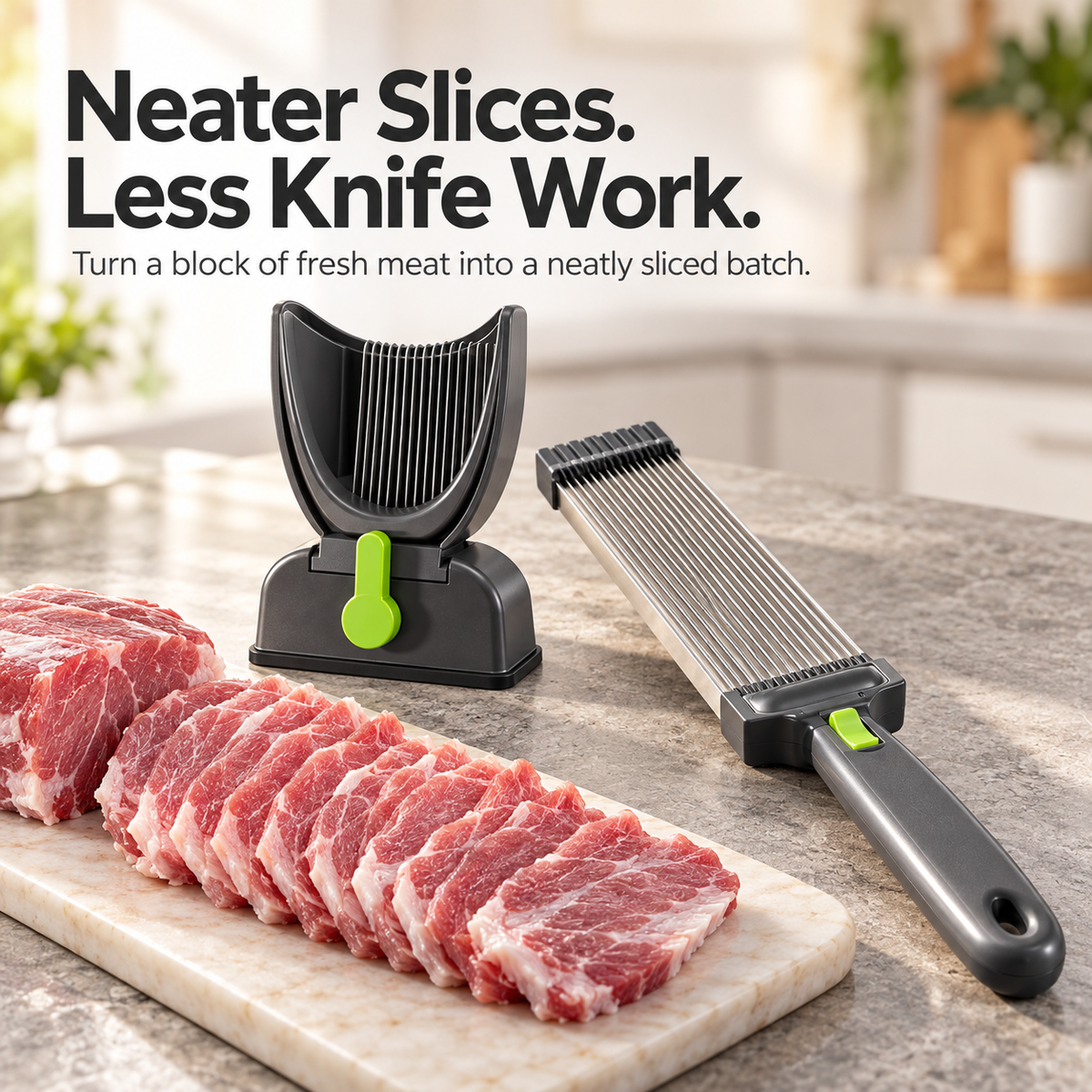 Manual Multi-Blade Meat Slicer — Neater Slices, Less Knife Work