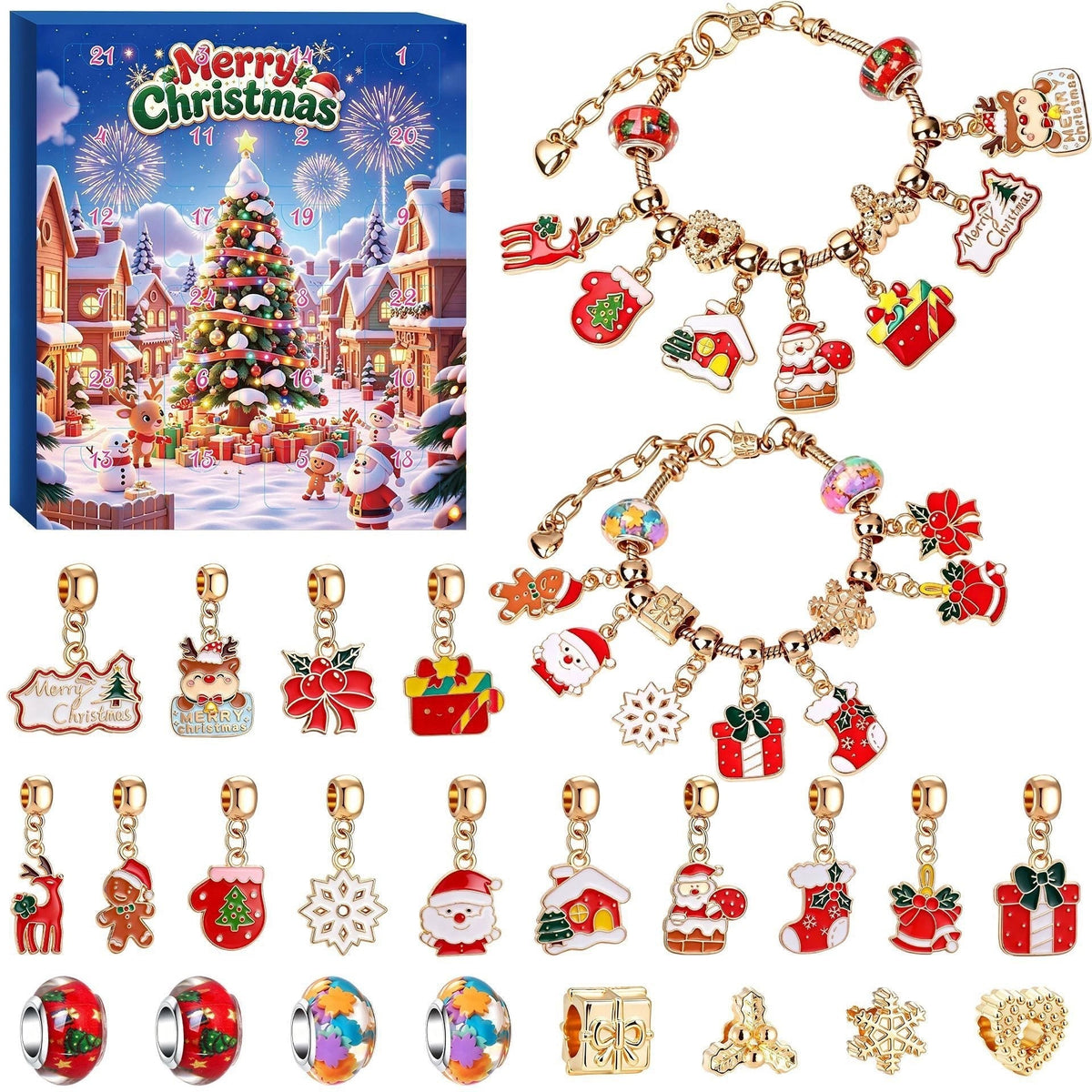 🎄24-Day Christmas DIY Charm Bracelet Advent Calendar🎁