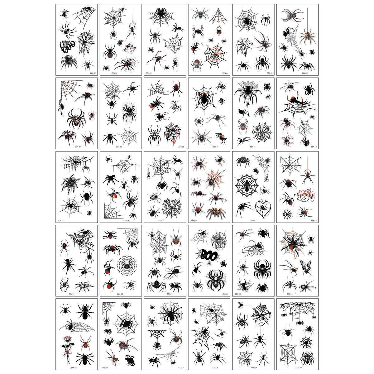 🕷️ 30 PCS Halloween Spider & Web Transfer Stickers – Make Everything Spookier