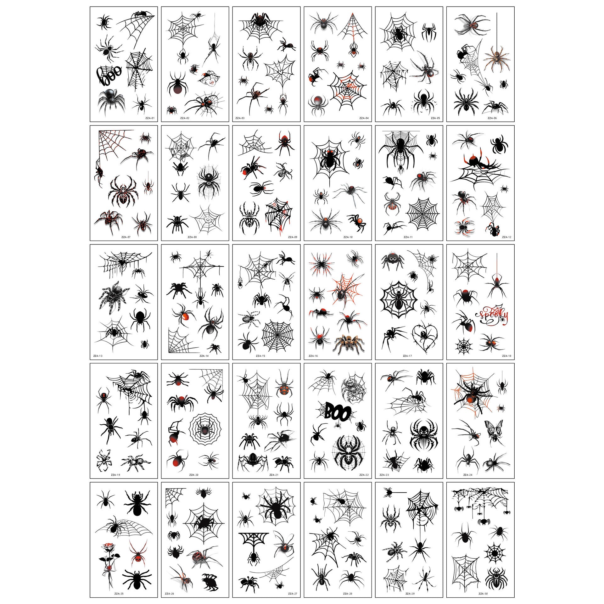 🕷️ 30 PCS Halloween Spider & Web Transfer Stickers – Make Everything Spookier