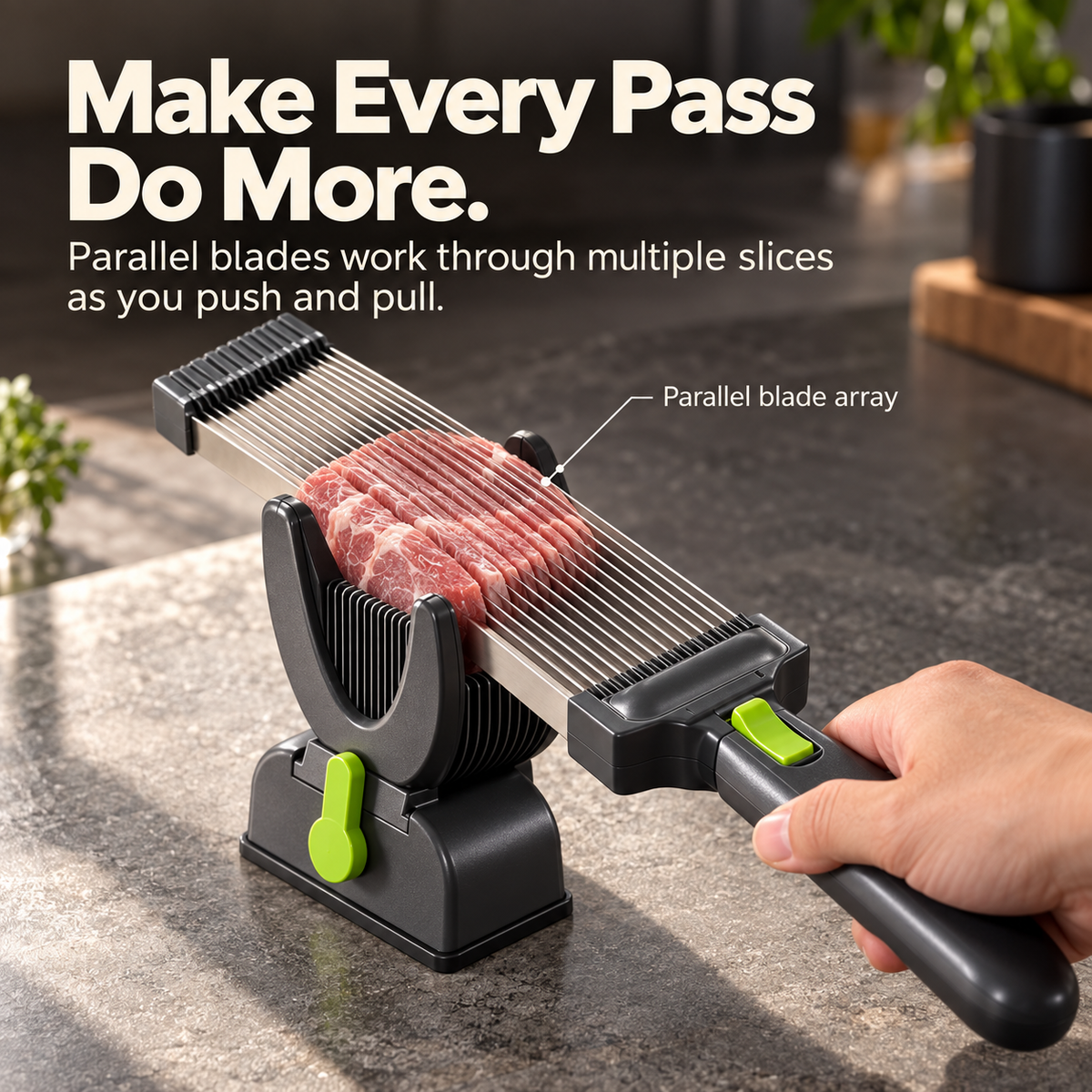 Manual Multi-Blade Meat Slicer — Neater Slices, Less Knife Work