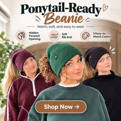 ✨2-in-1-ponytail-beanie-hat-hidden – Hidden Magnetic Closure, No-Zip Winter Knit Hat ❄️