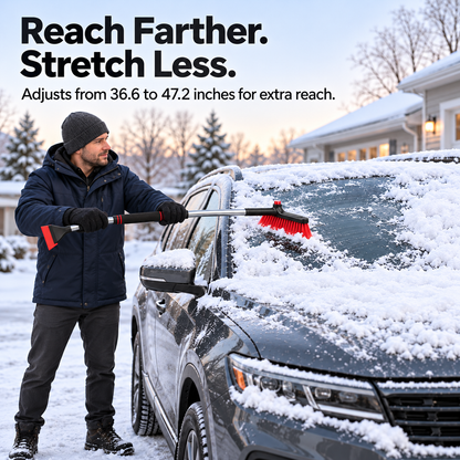❄️ 47.2″ Extendable Snow Brush & Ice Scraper — Reach Farther, Pack Smaller