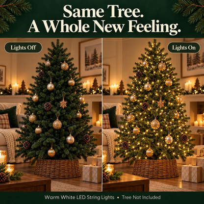 7.4 inches 600LEDs 🌲Christmas Glow LED String Lights – With Storage Reel