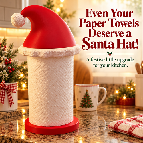 🎅 Santa Hat Paper Towel Holder