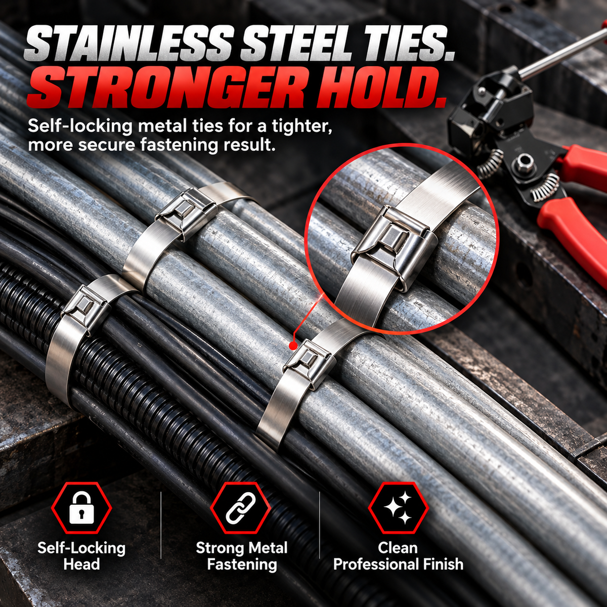 🔥 Heavy-Duty Stainless Steel Cable Tie Gun Kit 🔧💪