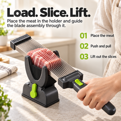 Manual Multi-Blade Meat Slicer — Neater Slices, Less Knife Work