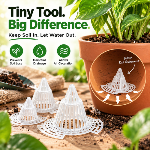 Keep Soil In. Let Water Out. 🌱40 PCS Cone-Shaped Plant Pot Drainage Screens