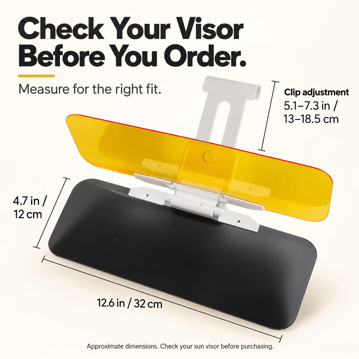 Clip-On Car Sun Visor Extender – Adjustable Fit & Fold-Away Tinted Panels