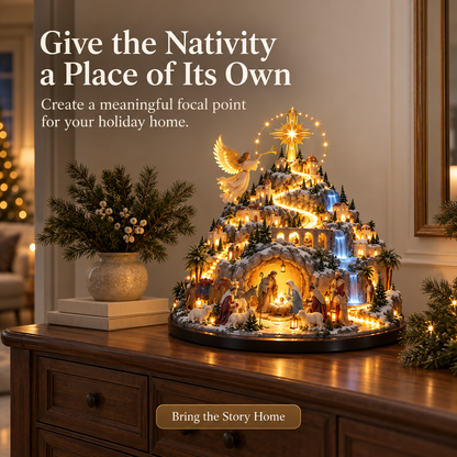 🌲⛪Lighted Nativity Scene Christmas Village – Bethlehem Manger Display