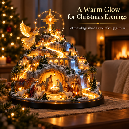 🌲⛪Lighted Nativity Scene Christmas Village – Bethlehem Manger Display