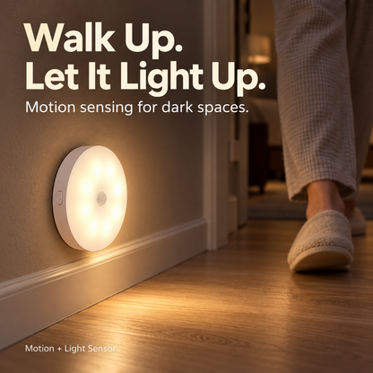 Rechargeable Motion Sensor Night Light – Magnetic Mount & 3 Light Colors