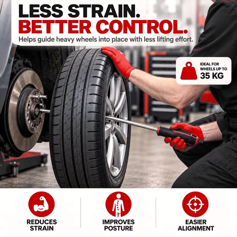 🔥HOT SALE🔥🔧 Heavy Wheel Fitting Tool – Hub Positioning & Tire Mounting Assistant