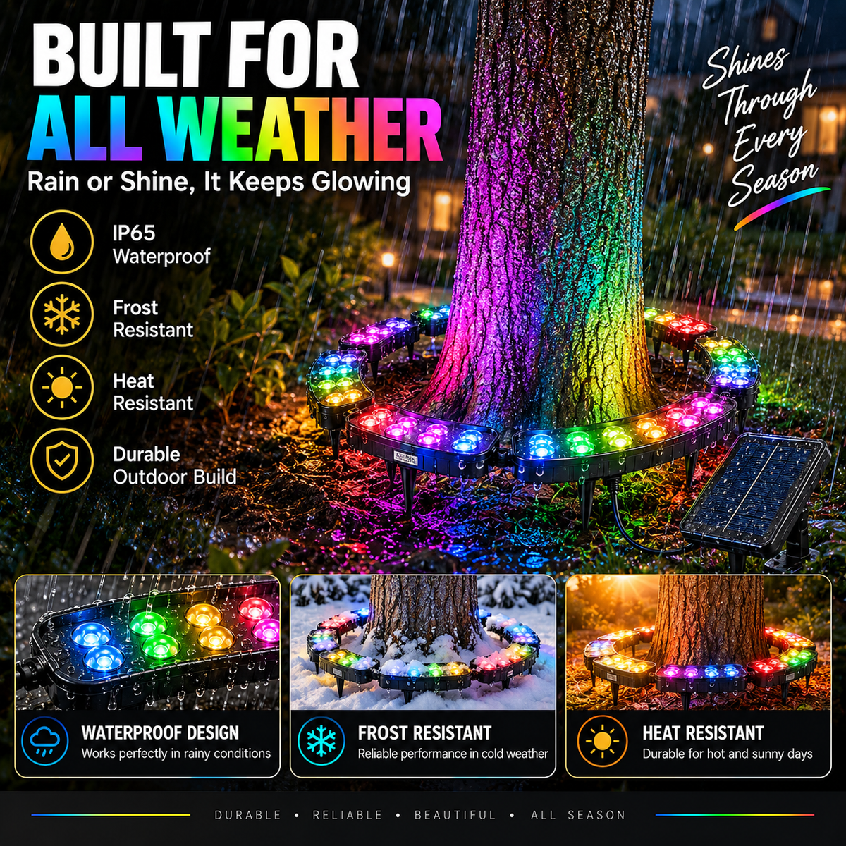 ✨Modular Ring Tree Landscape Lights – 360° Outdoor Uplighting for Trees & Columns