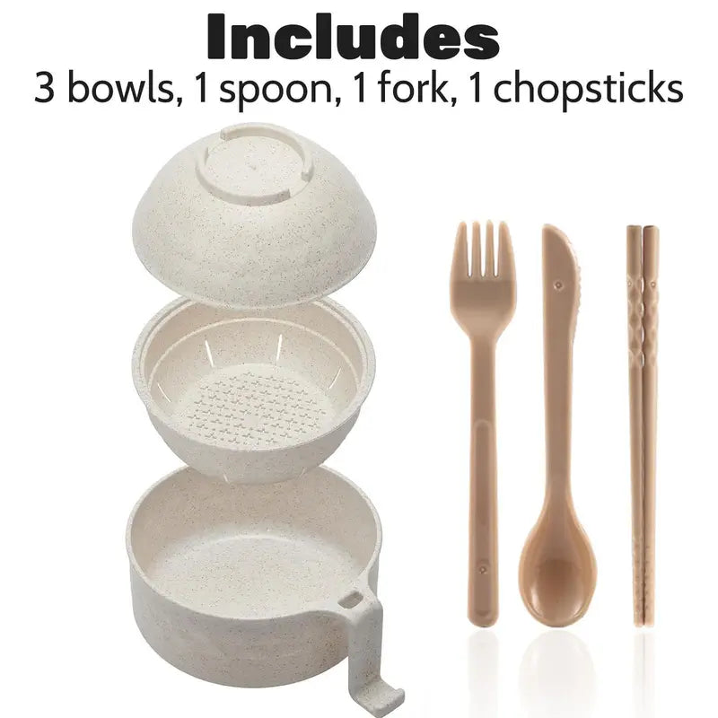 Colorful Round Bowls Complete Ramen Noodle Tableware Set