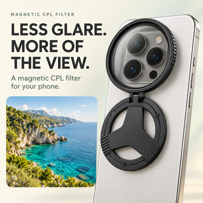 📸 Magnetic CPL Phone Camera Filter – Adjustable Polarizer for Reduced Glare & Reflections