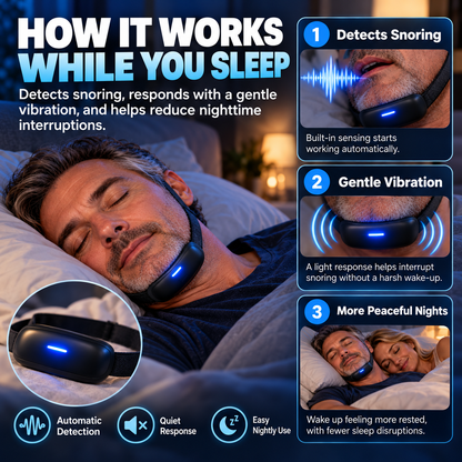 🌙💤 Smart Anti-Snoring Device – Automatic Snore Detection & Gentle Vibration Feedback | USB Rechargeable
