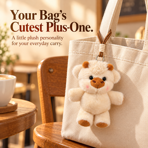 Your Bag’s Cutest Plus-One 🐮✨ Mini Plush Animal Bag Charm