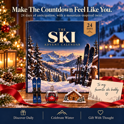 ⛷️ Ski Advent Calendar 2026 – 24 Day Alpine Christmas Countdown 🎄 | Skier & Snow Lover Gift 🎁