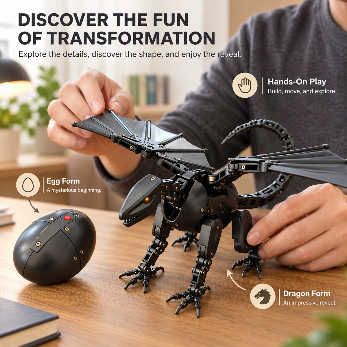🥚🐉2-in-1 Transforming Dragon Egg – Mechanical Dragon Toy & Collectible