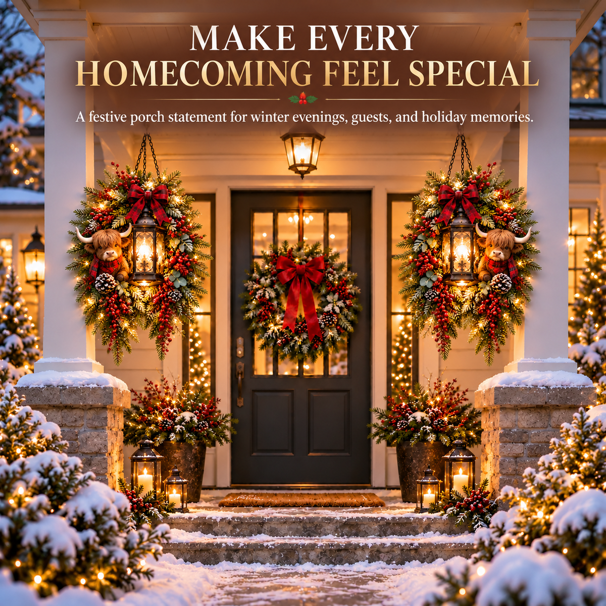 🎄 Light Up the Welcome | Pre-Lit Christmas Porch Lanterns