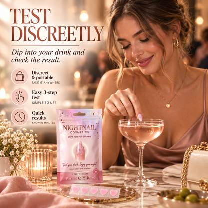 💅 Drink Test Nail Stickers – Discreet GHB Testing | 10-Pack