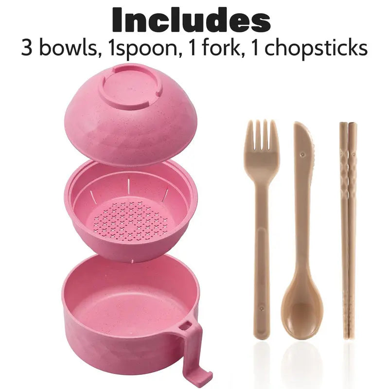 Colorful Round Bowls Complete Ramen Noodle Tableware Set