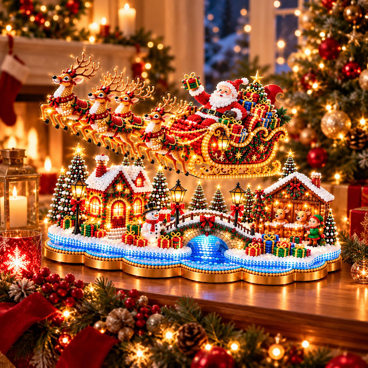🎄 DIY Light-Up Christmas Diamond Painting ✨ 3D Festive Design
