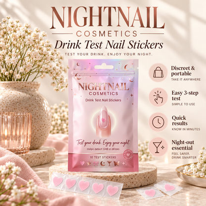 💅 Drink Test Nail Stickers – Discreet GHB Testing | 10-Pack