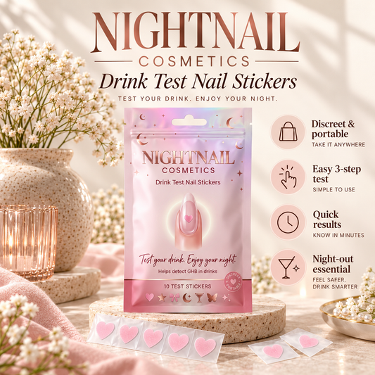 💅 Drink Test Nail Stickers – Discreet GHB Testing | 10-Pack