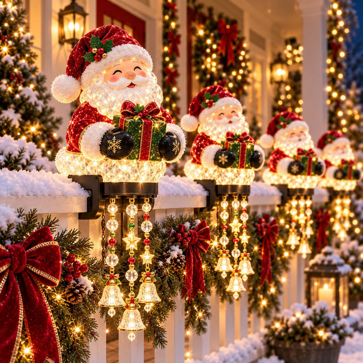 🎄Christmas Porch Railing Lights – 4 Festive Character Designs