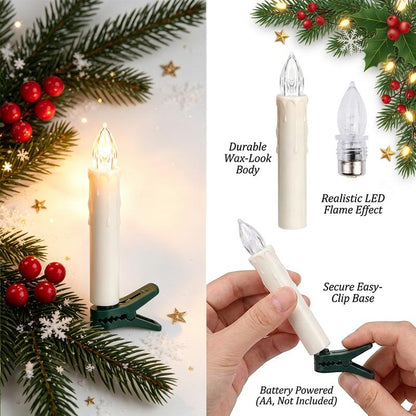 Remote-Controlled Candle Clip Lights 🕯️ – Flameless LED Decorative Set