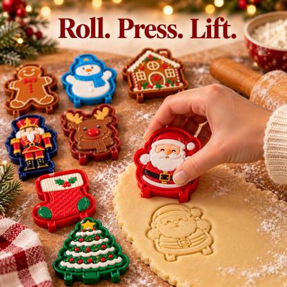 🎄 Christmas Cookie Cutter Set – 8 Festive Shapes for Holiday Baking 🍪✨