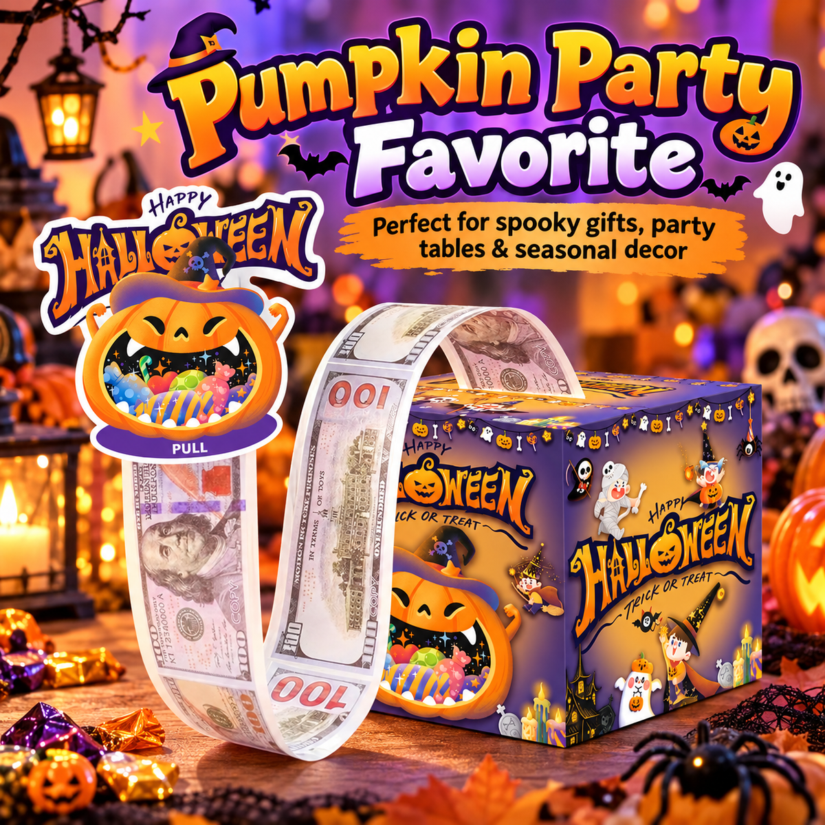 Money Pull Box, Creative Spooky Halloween Cash Holder💵🎁
