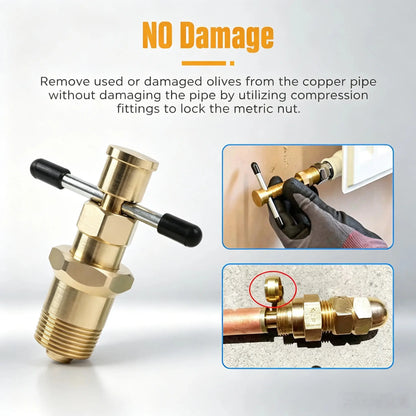 RDS SCM Compression Sleeve Puller Tool for 1/2' & 3/4' Brass Pipes, Rust-Resistant Ferrule Remover