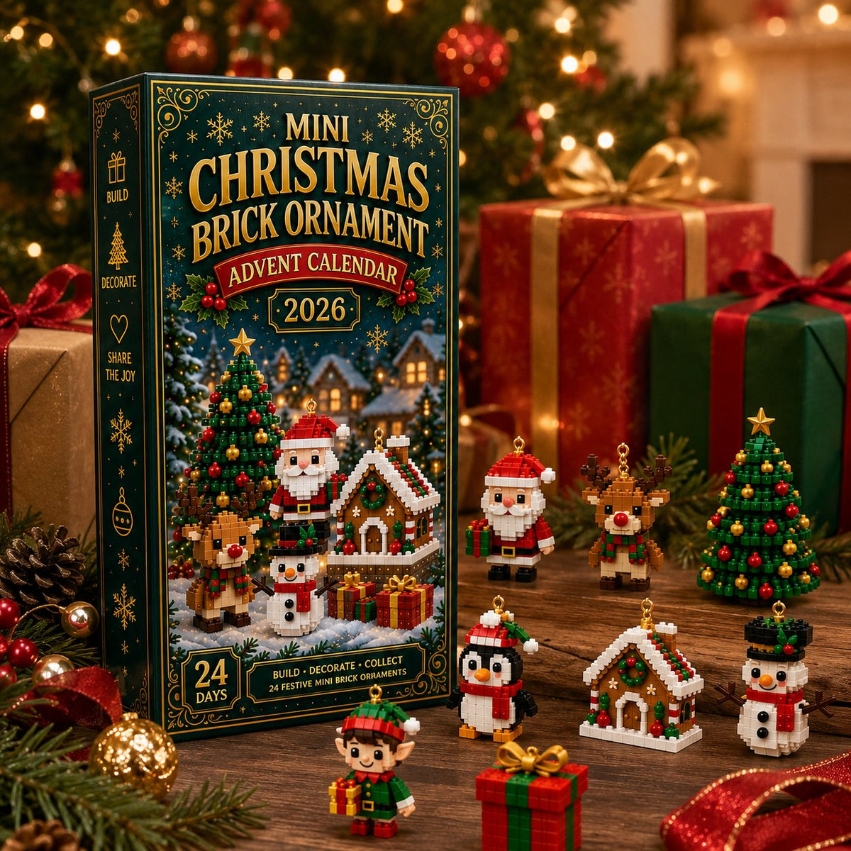 Christmas brick ornament Advent calendar gift presentation