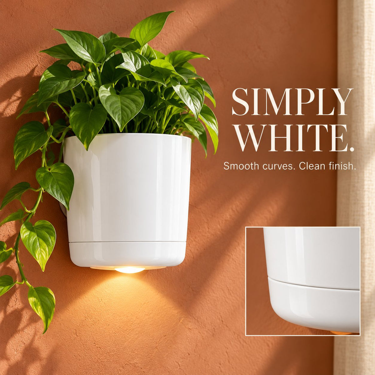 🌿✨ Turn a Blank Wall Into a Softly Glowing Greenery Spot — the White Wall-Mounted Planter Holds Your Favorite Herb