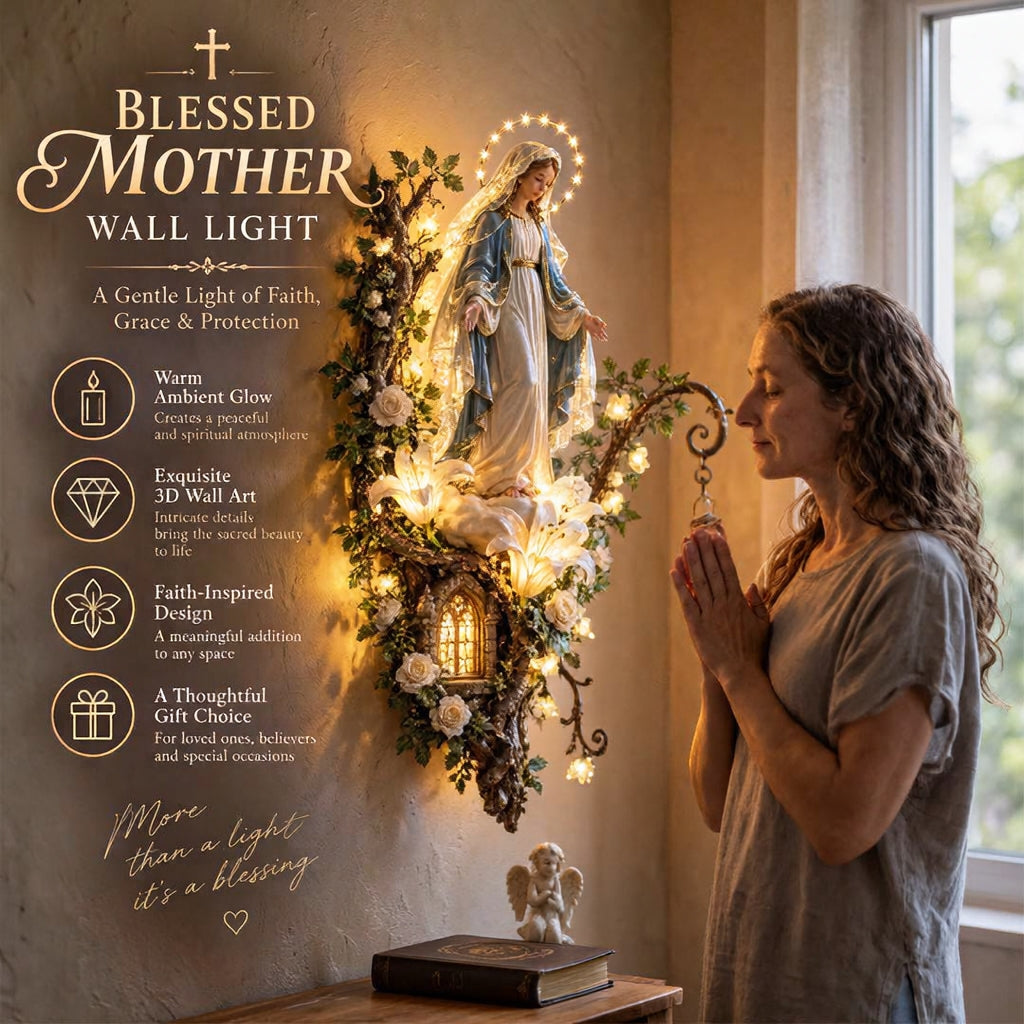 🙏✨ Blessed Mother Lighted Wall Décor