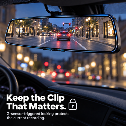 👆 One Tap. Two Views. — Front & Rear Touchscreen Mirror Dash Cam